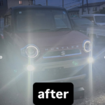 LED交換後、明るくなったハスラーのフォグランプ