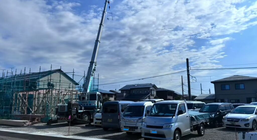 建設が進むほしのじどうしゃ新店舗の現場(上越市)